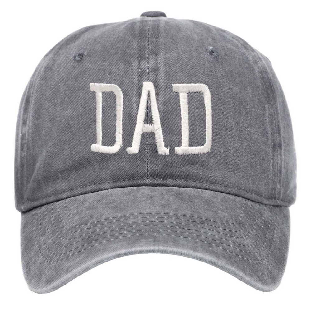 Dad Dark Grey Distressed Baseball Cap